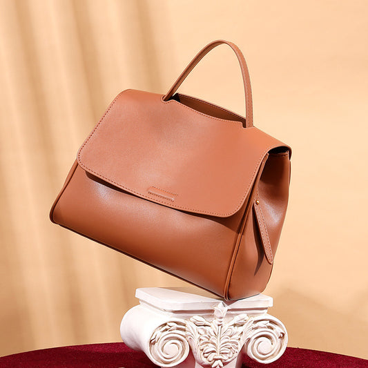 Leather Bucket Tote Bag