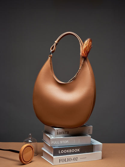Crescent Leather Armpit Bag