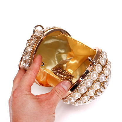 Pearl Round Evening Clutch
