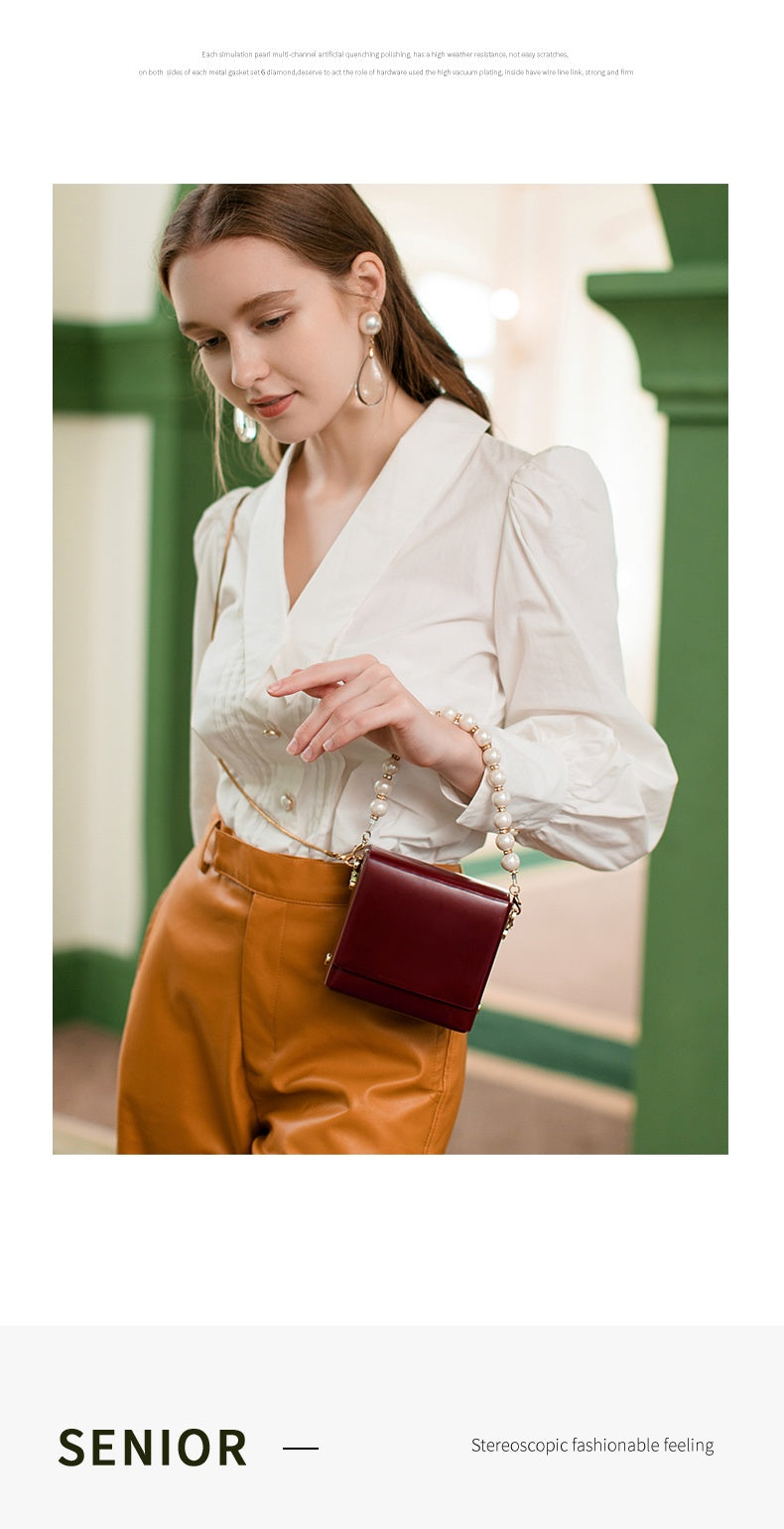 Pearl chain bag messenger bag