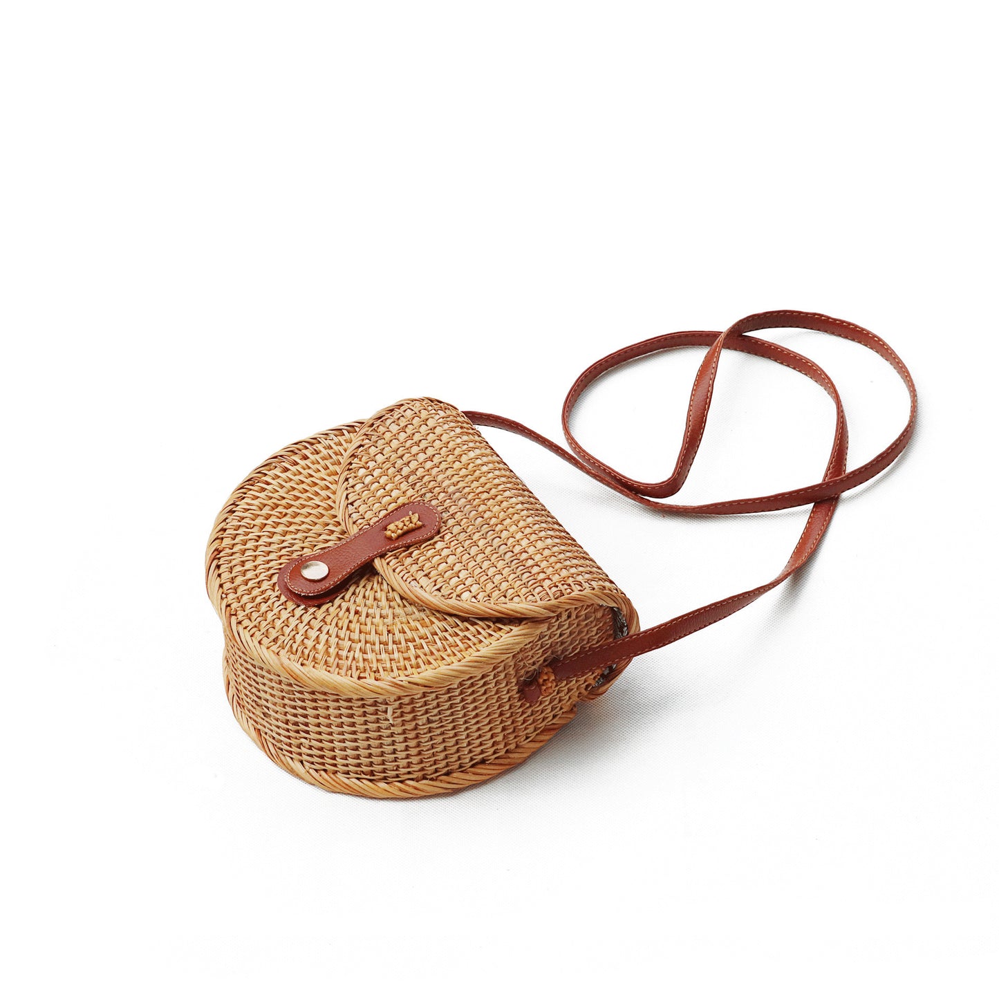 Semi-Circle Rattan Woven Bag