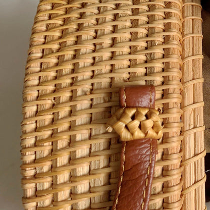 Semi-Circle Rattan Woven Bag