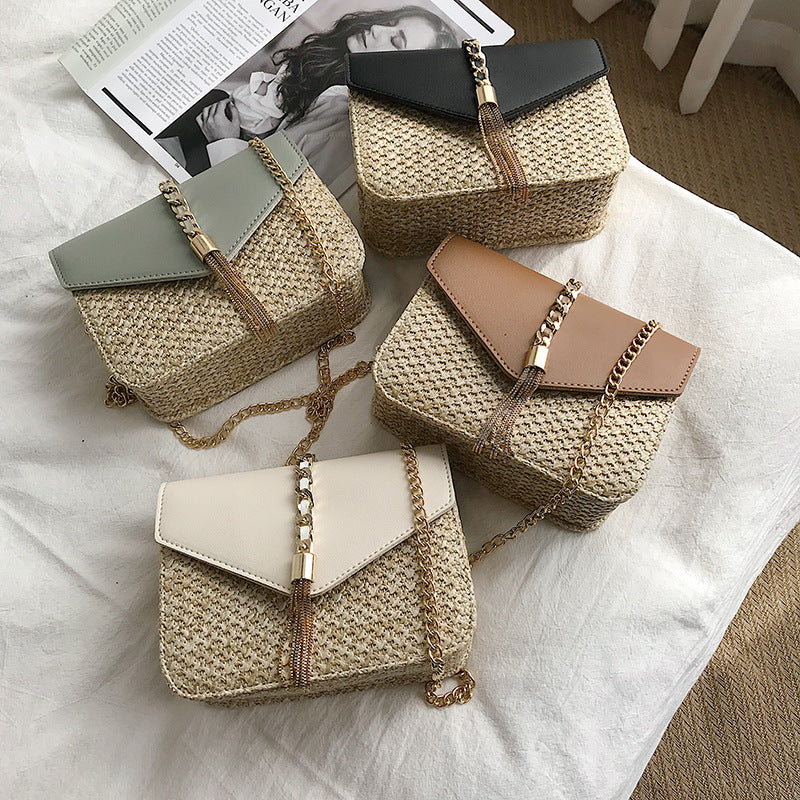 Straw Woven Messenger Bag