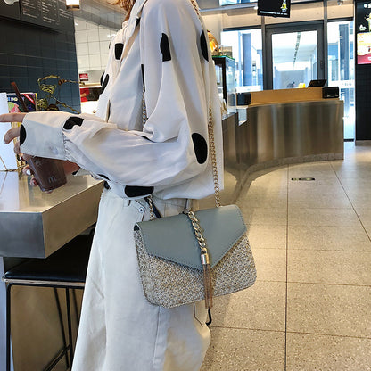 Straw Woven Messenger Bag