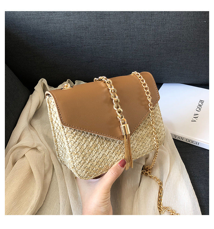 Straw Woven Messenger Bag