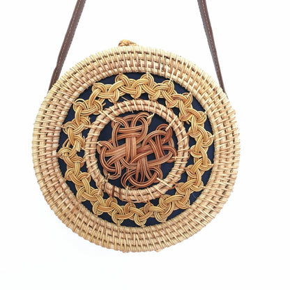 Round Rattan Beach Bag