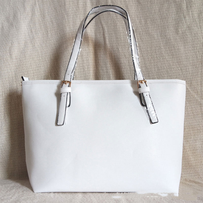 Cross-Grain Leather Handbag