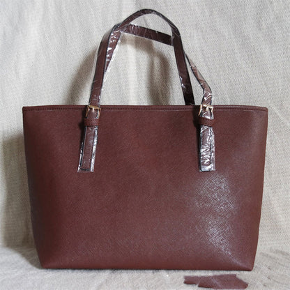 Cross-Grain Leather Handbag