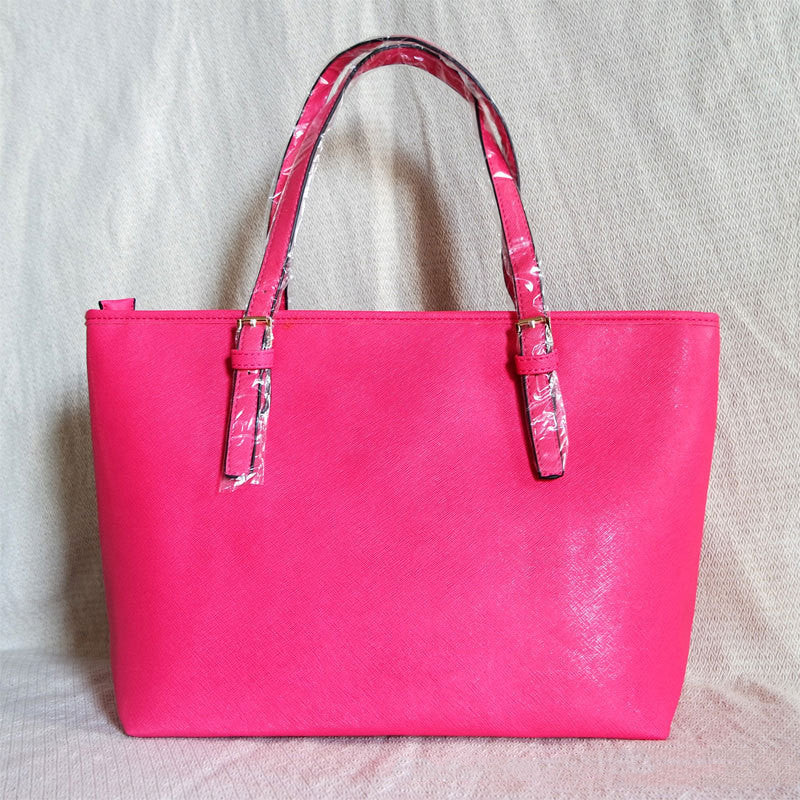 Cross-Grain Leather Handbag