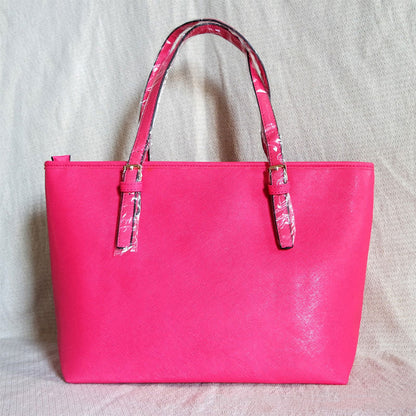 Cross-Grain Leather Handbag