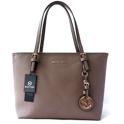 Cross-Grain Leather Handbag