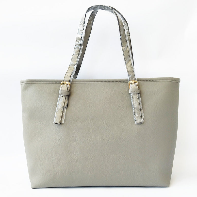 Cross-Grain Leather Handbag