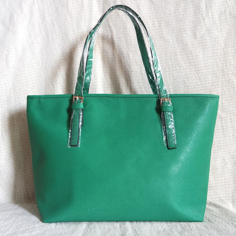 Cross-Grain Leather Handbag