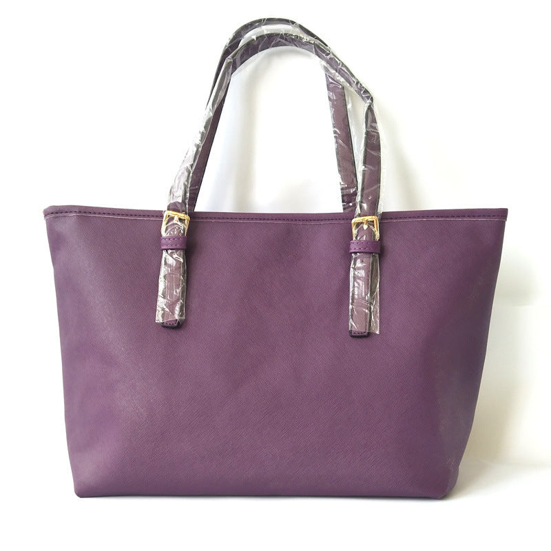 Cross-Grain Leather Handbag