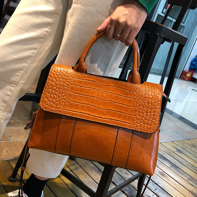 European Leather Messenger Tote