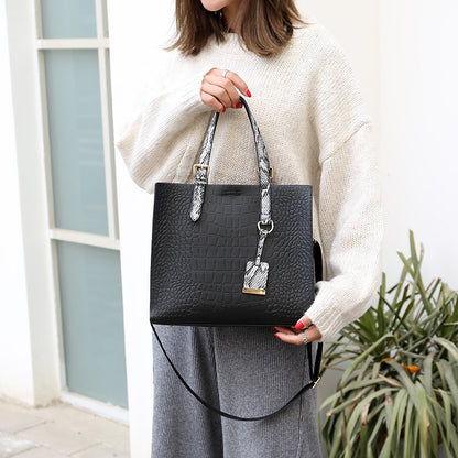 Diagonal Solid Color Stone Tote Bag