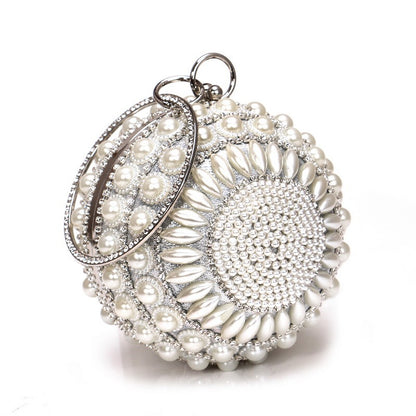 Pearl Round Evening Clutch