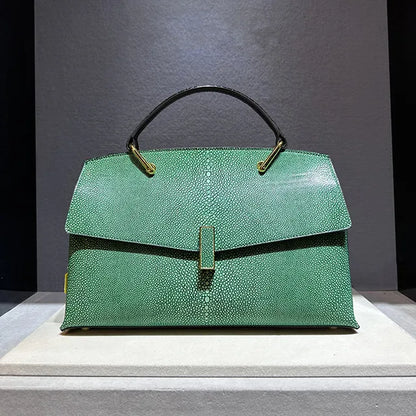 Pearl Shell Cowhide Tote