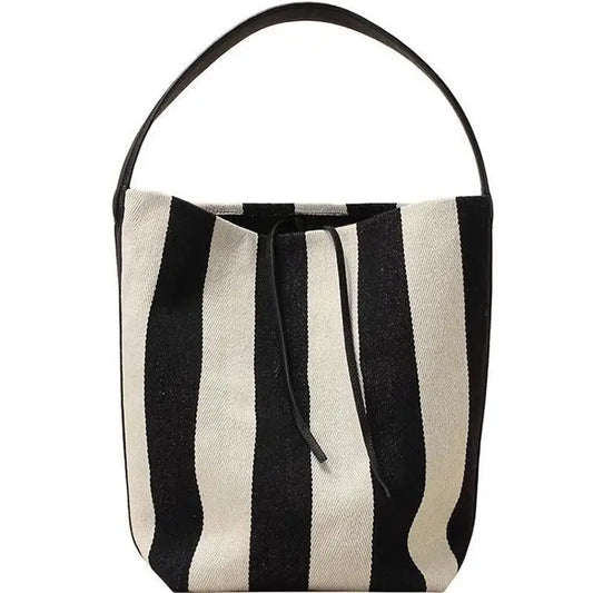 Contrasting Strap Tote Bag