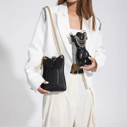 Chic Black Chain Crossbody