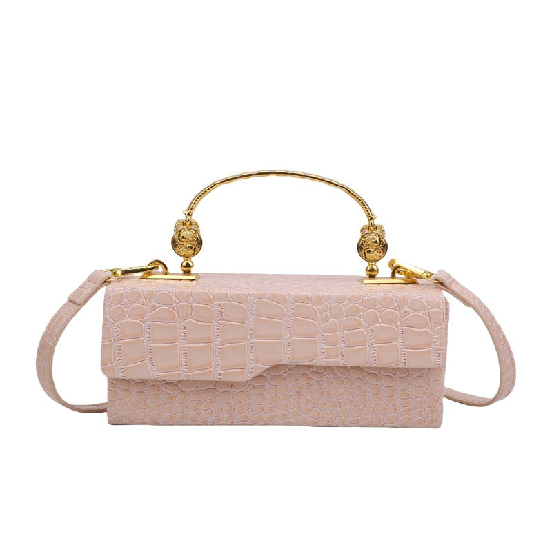 Croc-Pattern Retro Box Bag