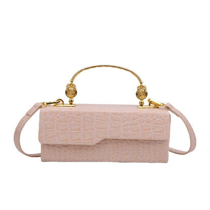 Croc-Pattern Retro Box Bag