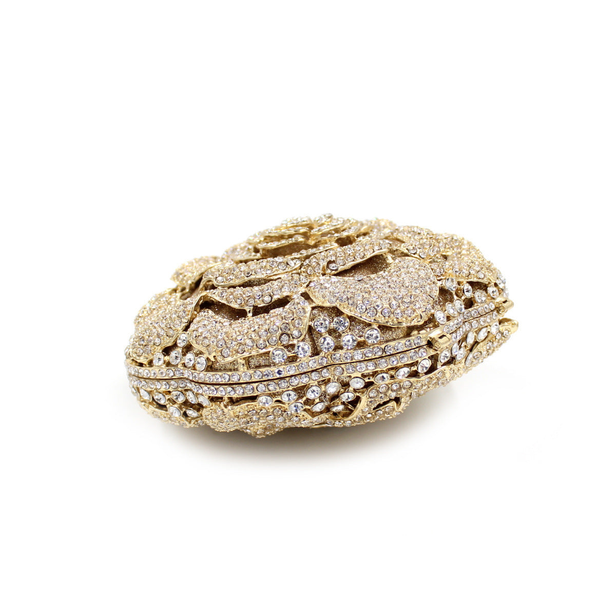 Rose Rhinestone Hollow Clutch