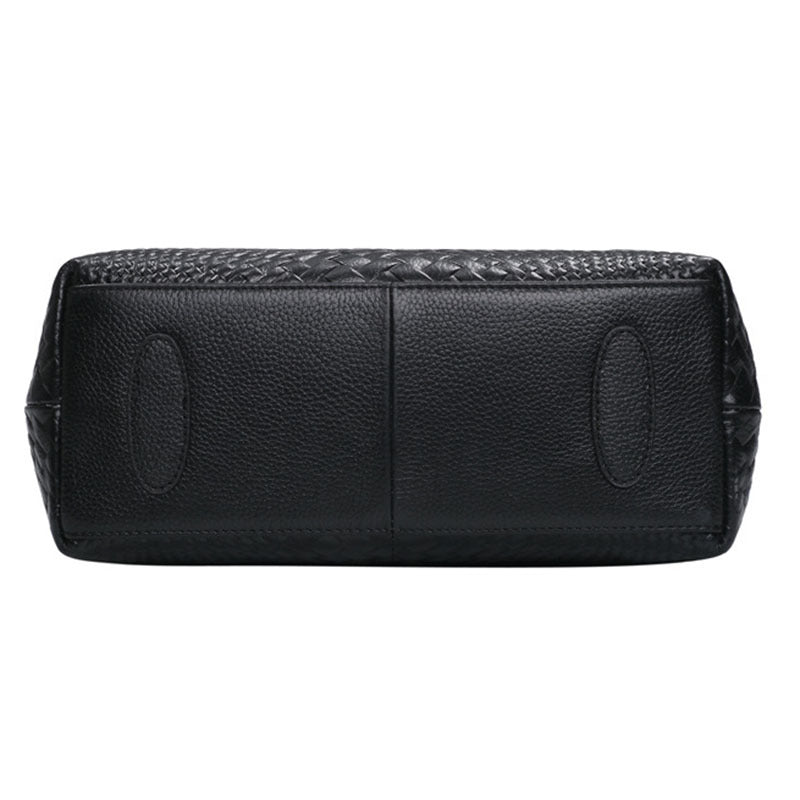 Woven Leather Messenger Bag