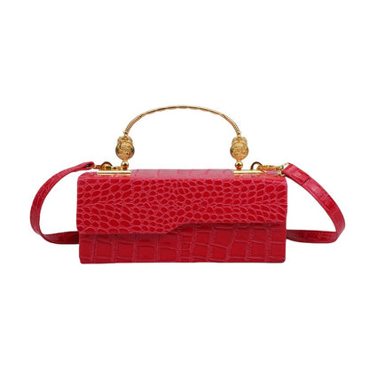 Croc-Pattern Retro Box Bag