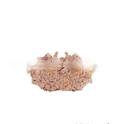 Hollow Flower Diamond Clutch