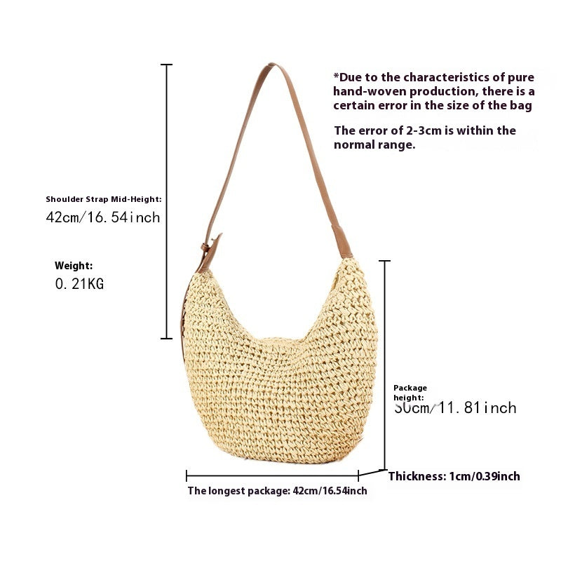 Simple Casual Paper String Hand-woven Bag Tote Bag