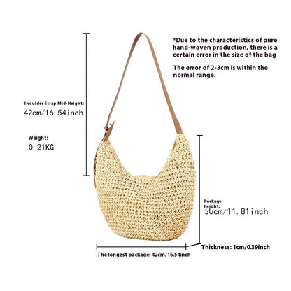 Simple Casual Paper String Hand-woven Bag Tote Bag