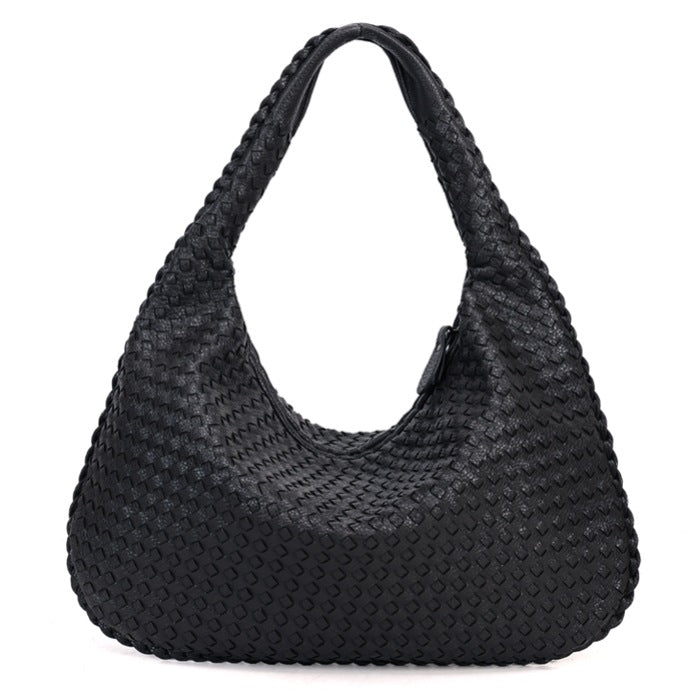 Handwoven Patchwork Hobo Bag