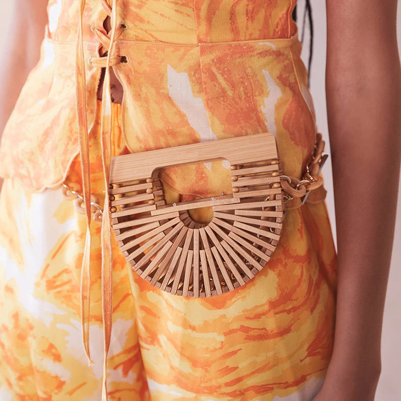 Vintage Hollow Straw Wrapped Small Red Book