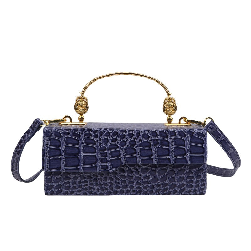 Croc-Pattern Retro Box Bag