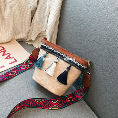 Boho Straw Woven Tote