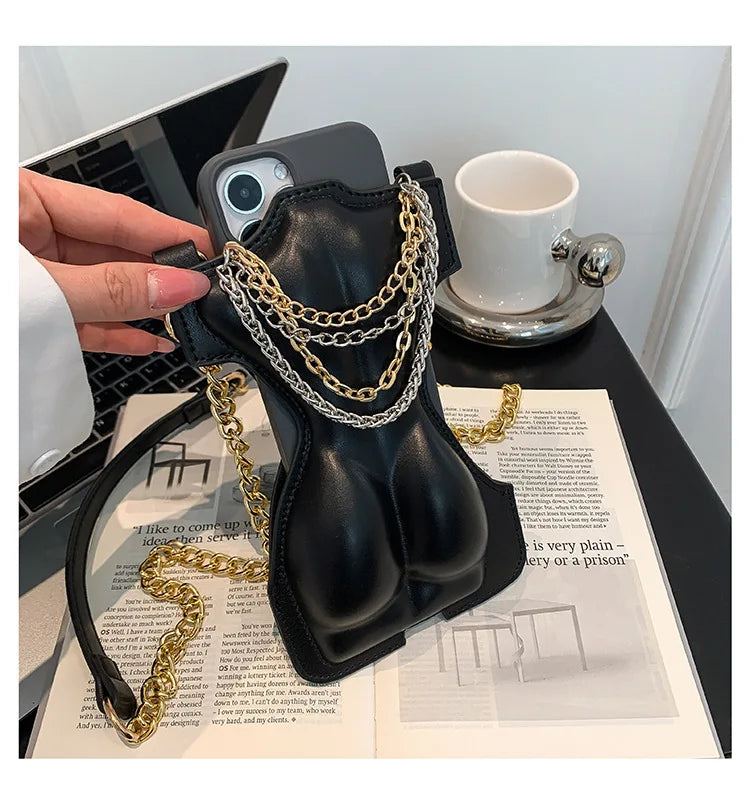 Chic Black Chain Crossbody