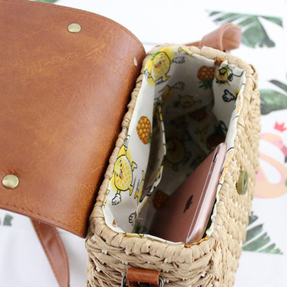 Antique Woven Straw Tote