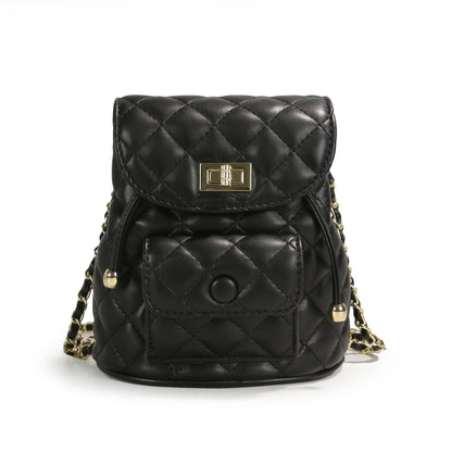 Textured Chain Multi-purpose Small Backpack Bag