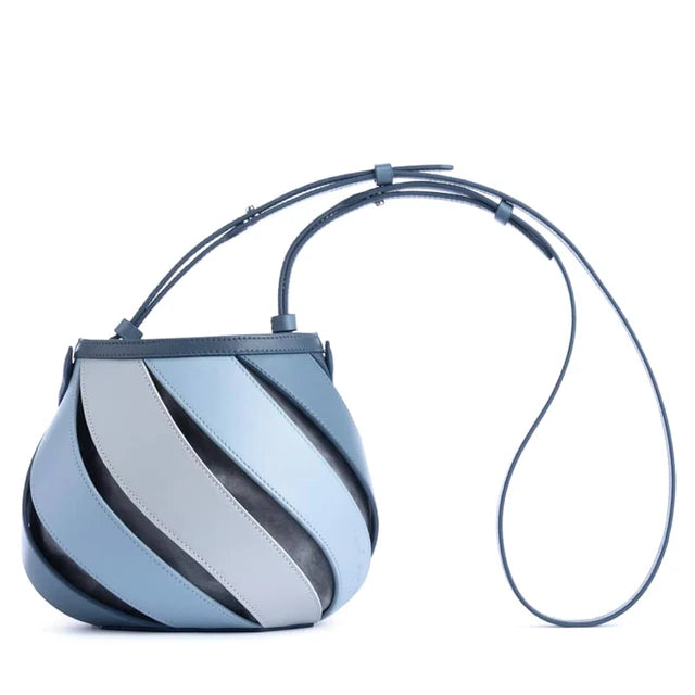 Colorful Striped Leather Tote