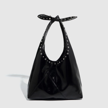 Tote Bag Rivet Bow Underarm Bag Women's Bucket Bag