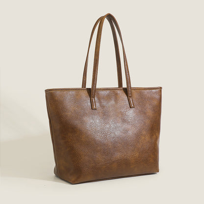 Retro Solid‑Color Work & Commute Tote