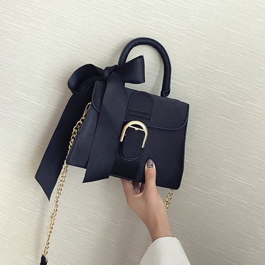 Velvet Bow Shoulder Bag