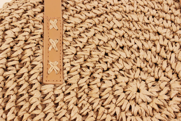 Simple Round Straw Tote