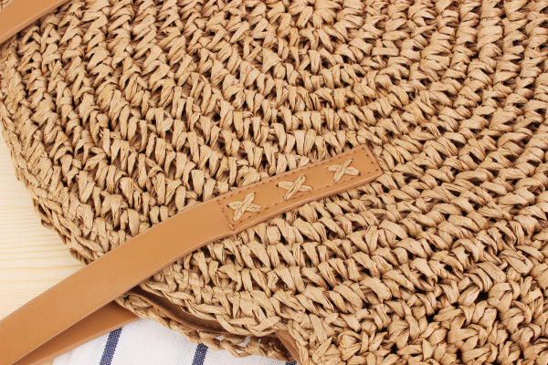 Simple Round Straw Tote