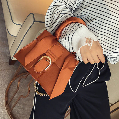 Velvet Bow Shoulder Bag
