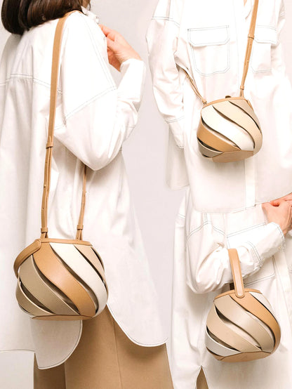 Colorful Striped Leather Tote