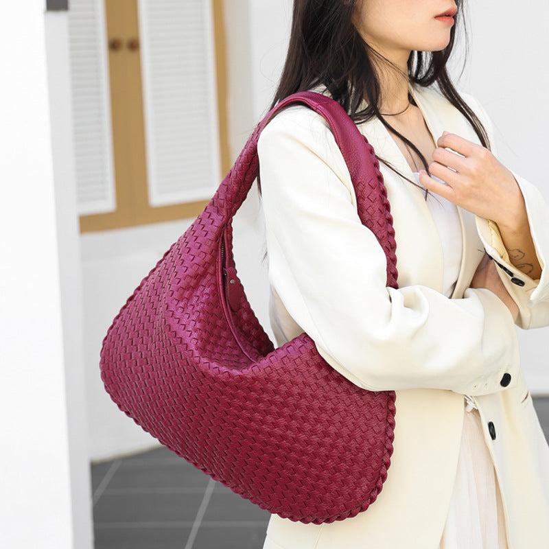 Handwoven Patchwork Hobo Bag