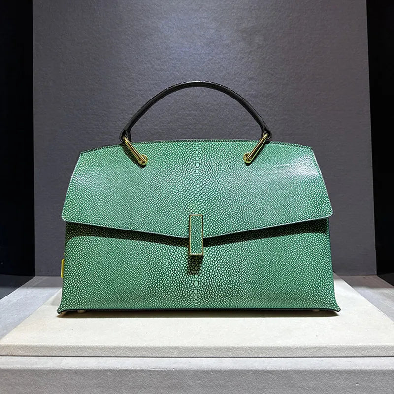 Pearl Shell Cowhide Tote