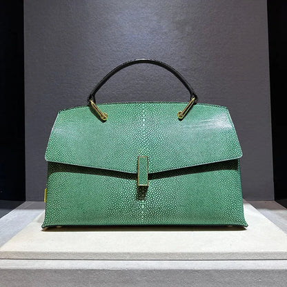 Pearl Shell Cowhide Tote